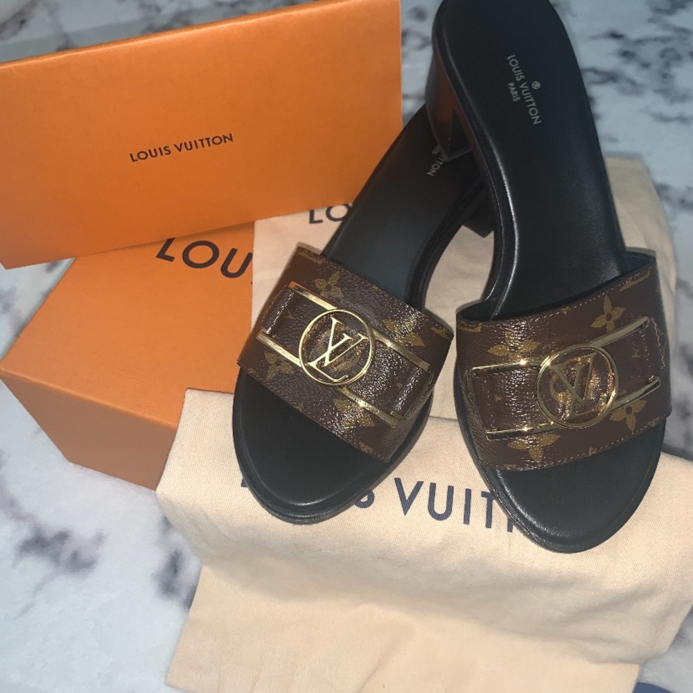 Louis Vuitton sandals slides heels